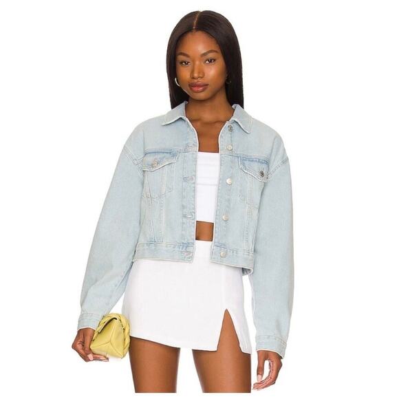 Rails Jackets & Blazers - Rails Cropped Indigo Denim Jean Jacket in "Faded Blue Distress" Size Large